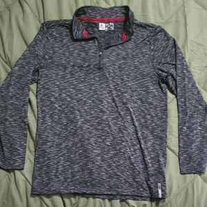RBX 3/4 Zip Fitted Shirt Black and Gray Heathered